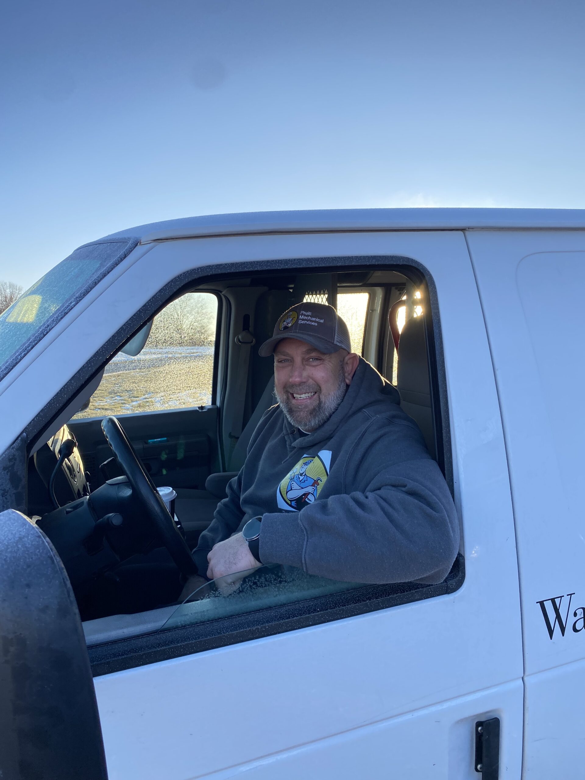 Team member in truck